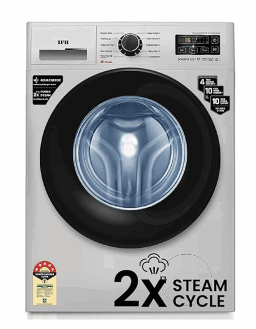 IFB 6.5 Kg 5 Star Front Load Washing Machine 2X Power Steam (SENORITA SXS 6510, Silver & Black, In-built Heater, 4 years Comprehensive Warranty)